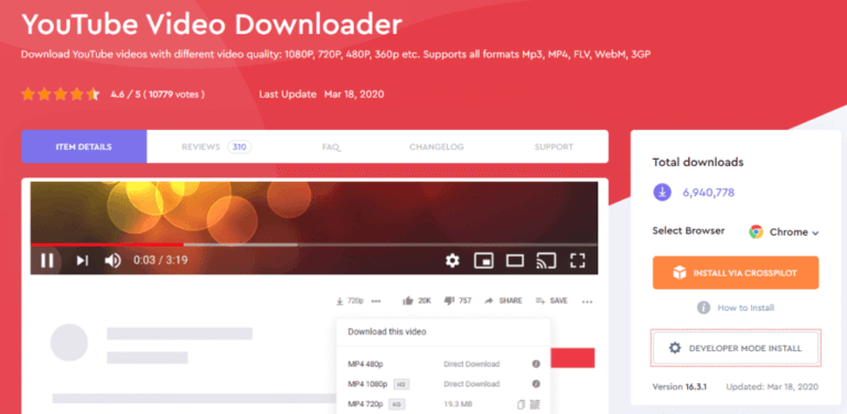 youtube downloader extension chrome